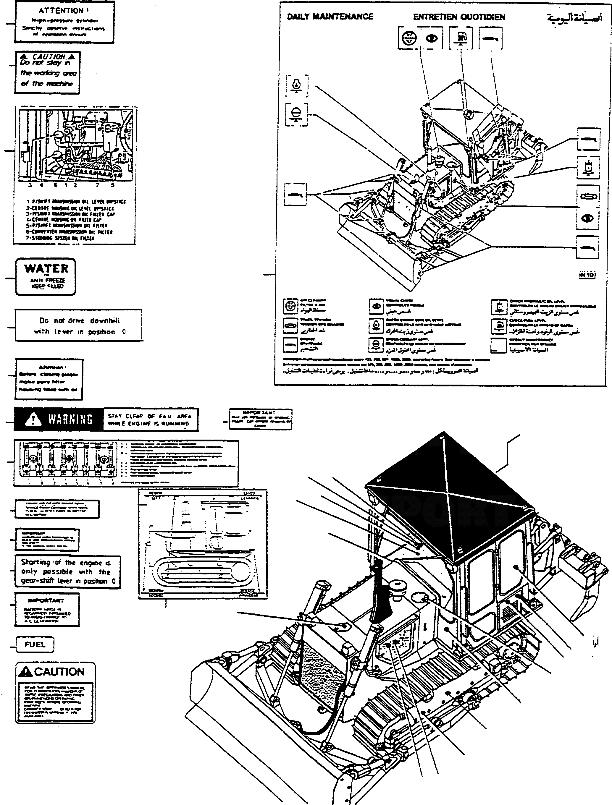 Схема запчастей Komatsu D570E - ТАБЛИЧКИS, АНГЛ. ШАССИ И SUPERSTRUCTURE