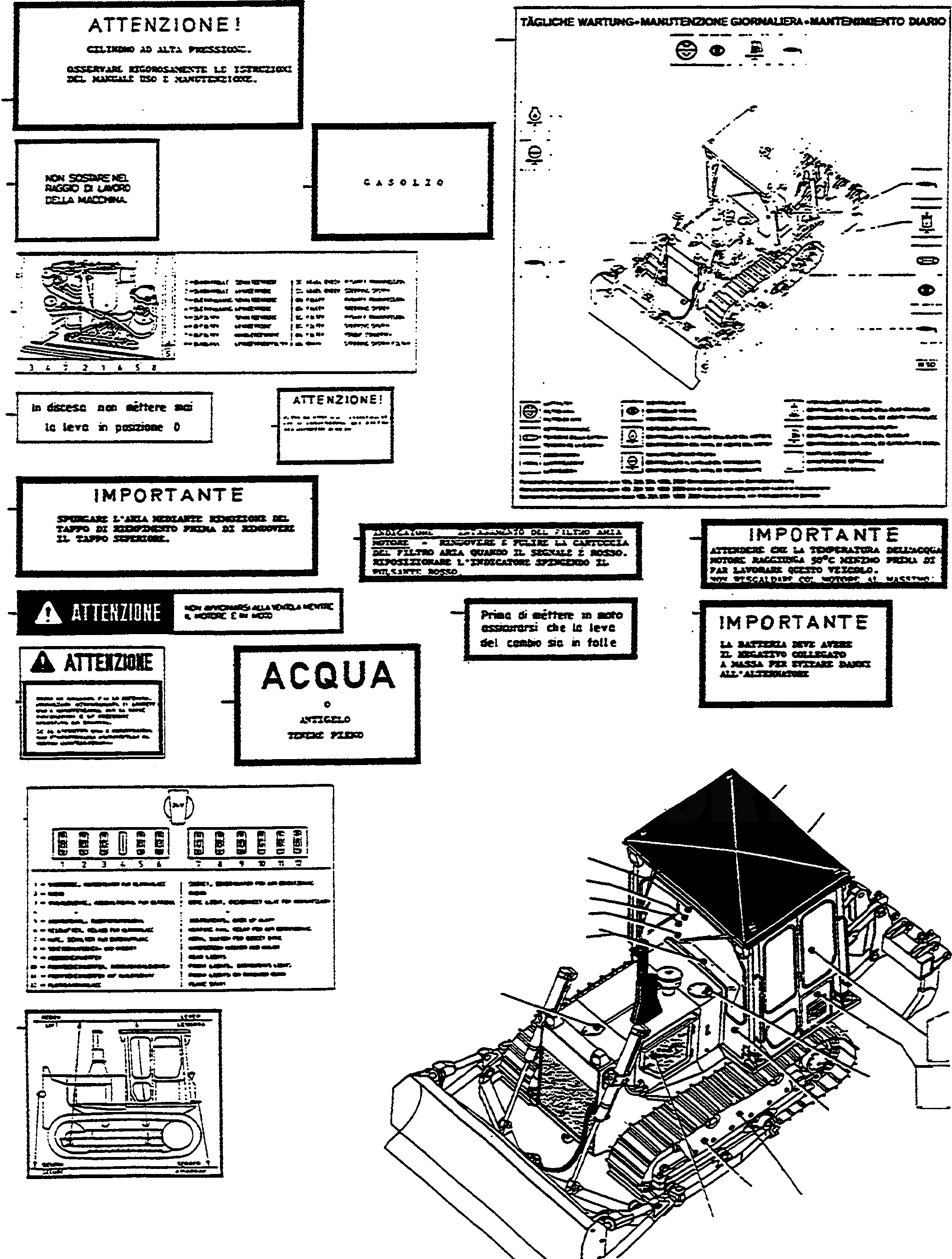 Схема запчастей Komatsu D570E - ТАБЛИЧКИS, ИТАЛИЯ ШАССИ И SUPERSTRUCTURE