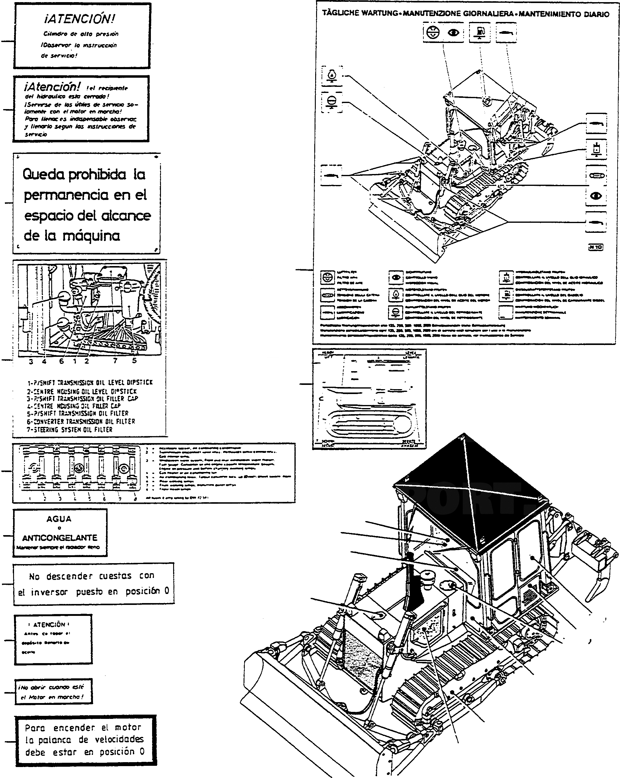 Схема запчастей Komatsu D570E - ТАБЛИЧКИS, ИСПАНИЯ ШАССИ И SUPERSTRUCTURE