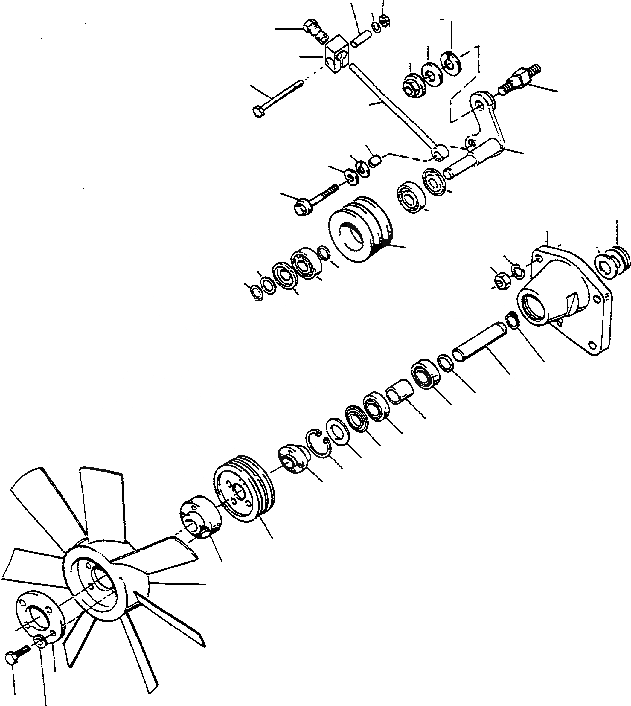 Схема запчастей Komatsu D570E - ВЕНТИЛЯТОР, НАТЯЖИТЕЛЬ РЕМНЯ ДВИГАТЕЛЬ, АКСЕССУАРЫ И ЭЛЕКТРИЧ. СИСТЕМА
