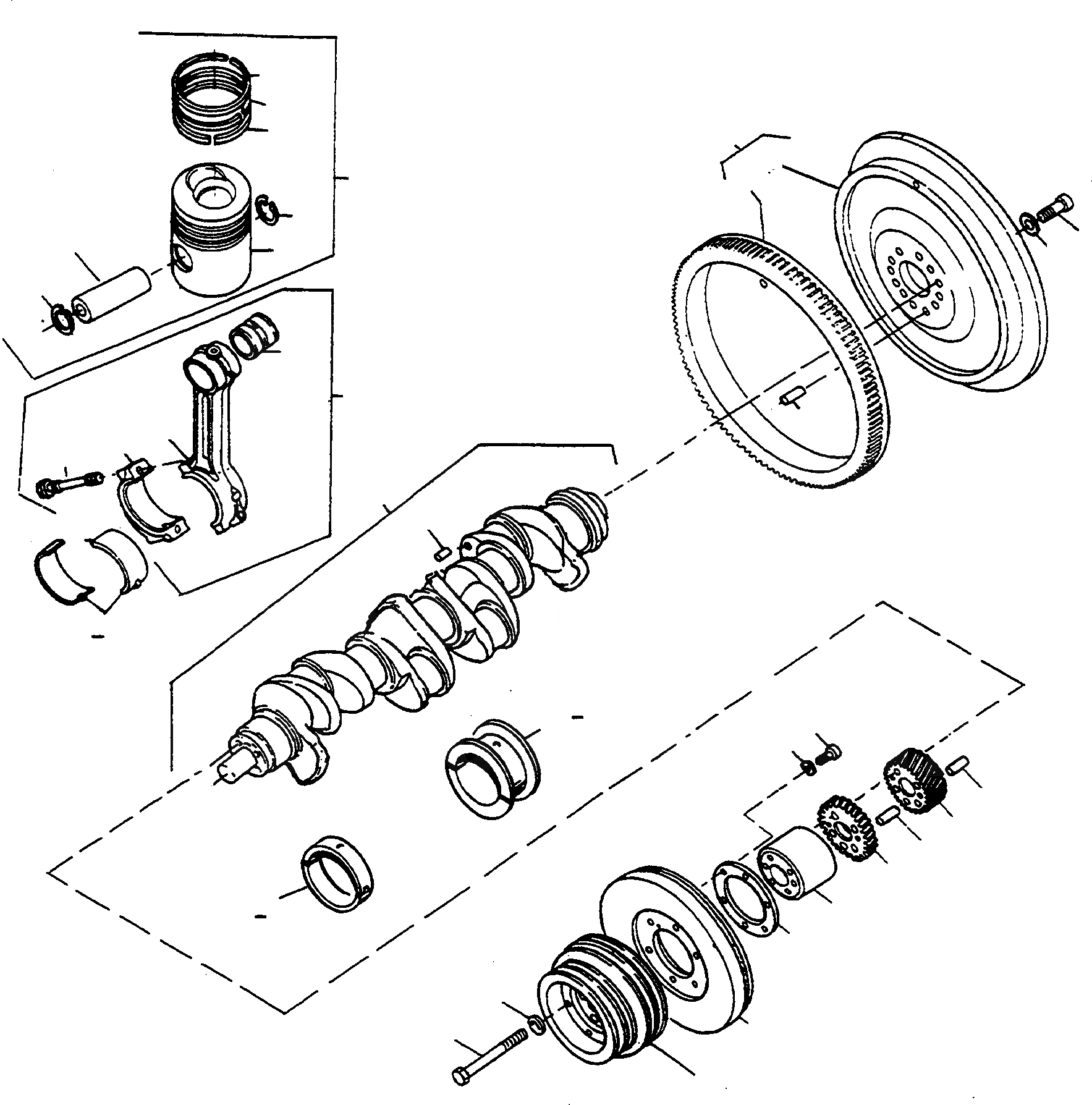 Схема запчастей Komatsu D570E - CRANK ASSEMBLY ДВИГАТЕЛЬ, АКСЕССУАРЫ И ЭЛЕКТРИЧ. СИСТЕМА
