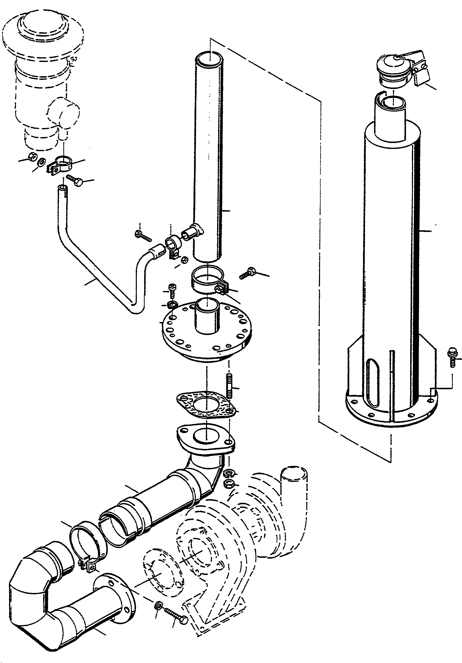 Схема запчастей Komatsu D570E - ВЫПУСКН. СИСТЕМА, EJECTOR ДВИГАТЕЛЬ, АКСЕССУАРЫ И ЭЛЕКТРИЧ. СИСТЕМА