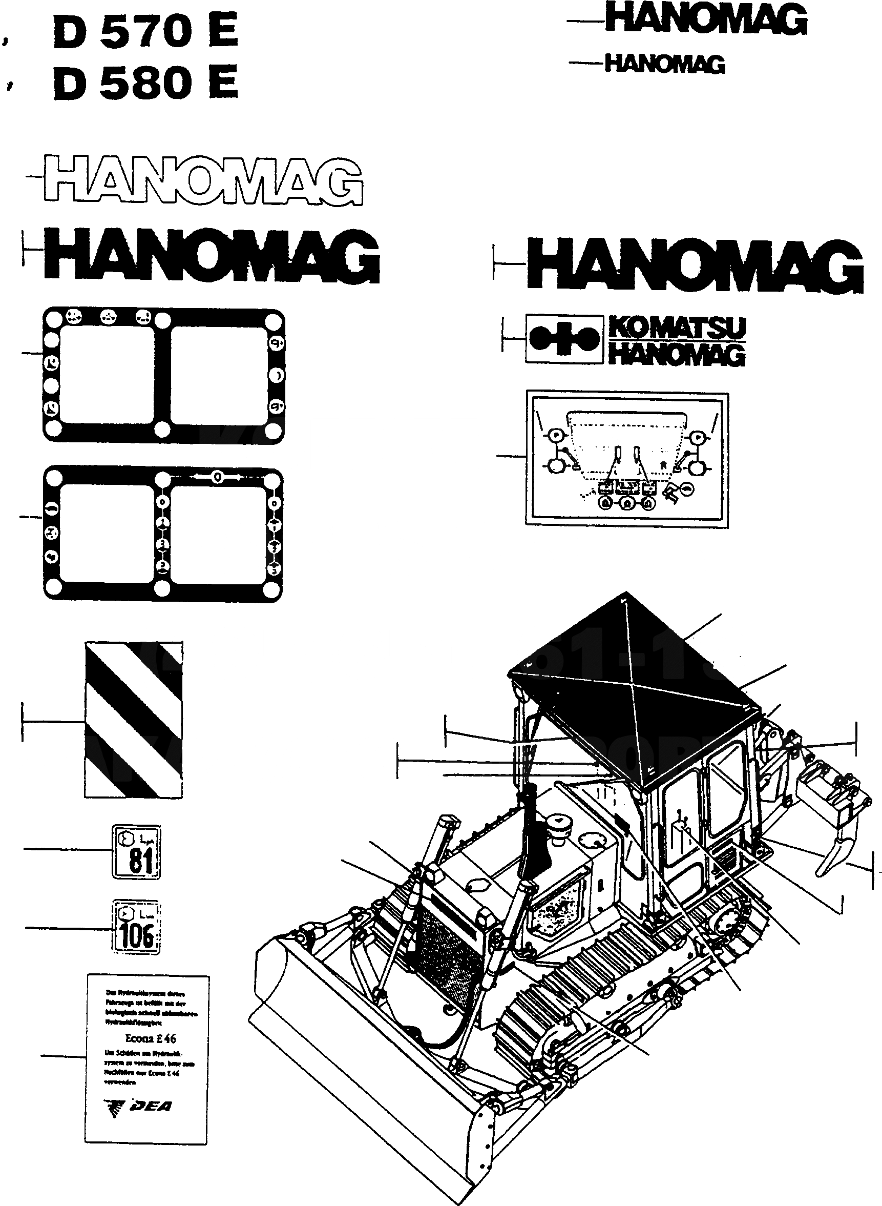 Схема запчастей Komatsu D570E - БУКВЕНН. ШАССИ И SUPERSTRUCTURE