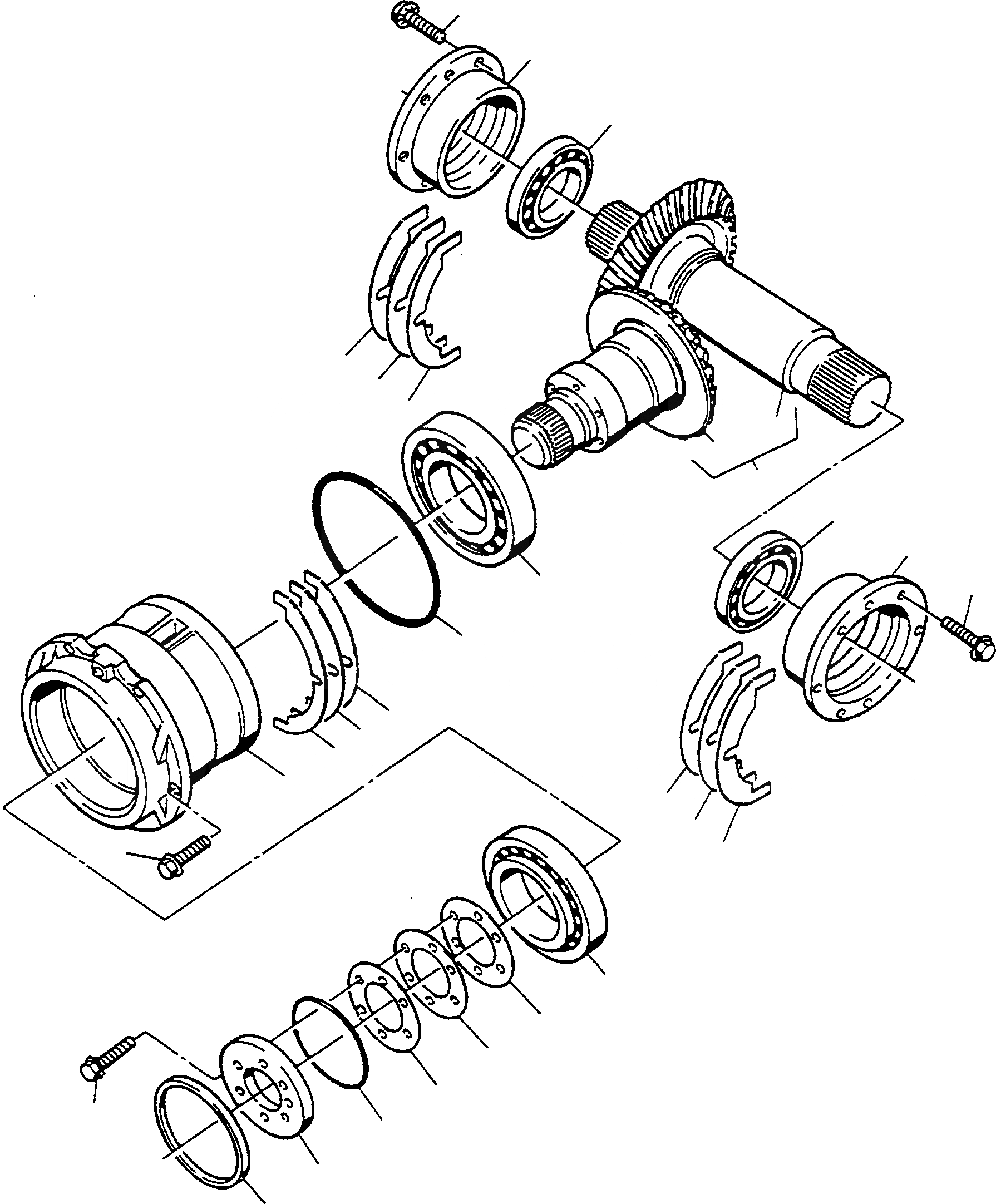 Схема запчастей Komatsu D570E - КОНИЧЕСКАЯ ПЕРЕДАЧА ТРАНСМИССИЯ И ЗАДН. МОСТ