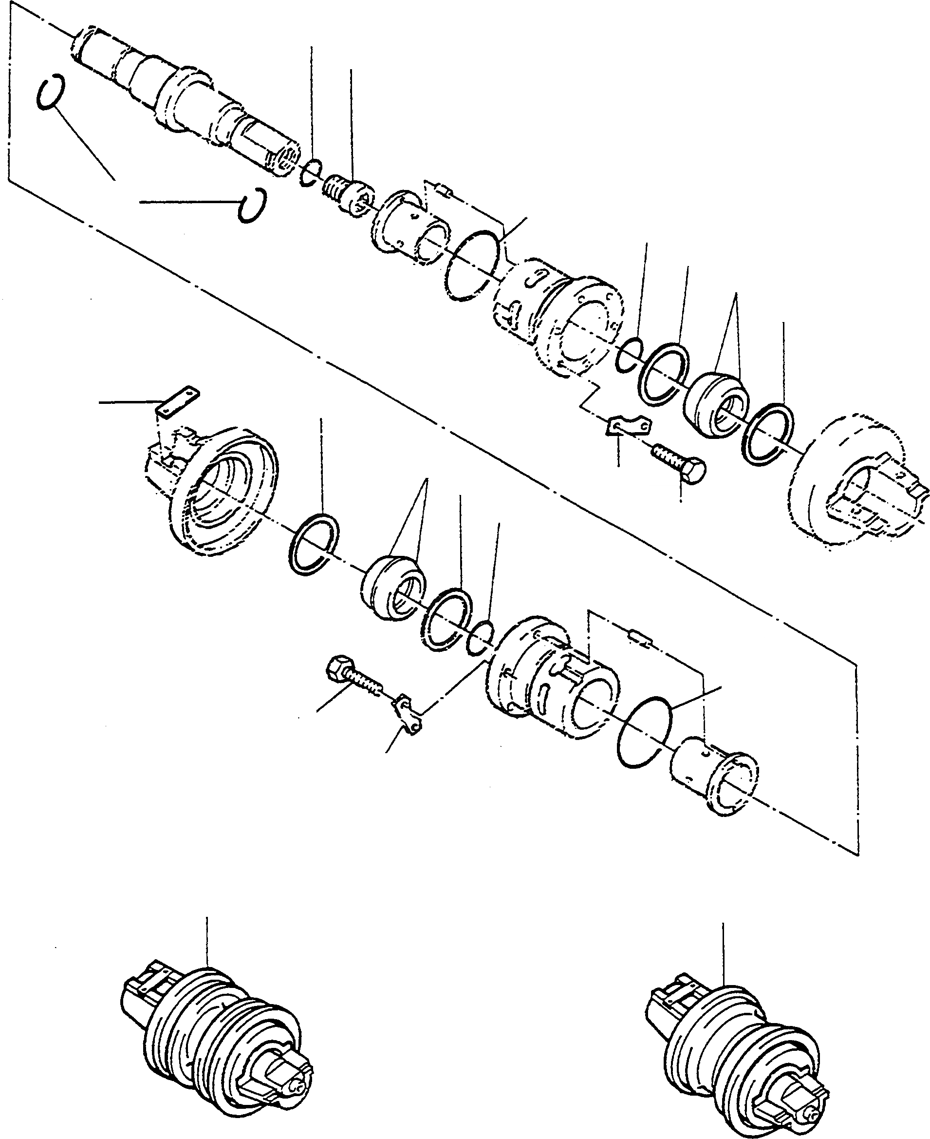 Схема запчастей Komatsu D570E - ОПОРНЫЙ КАТОК ТРАНСМИССИЯ И ЗАДН. МОСТ