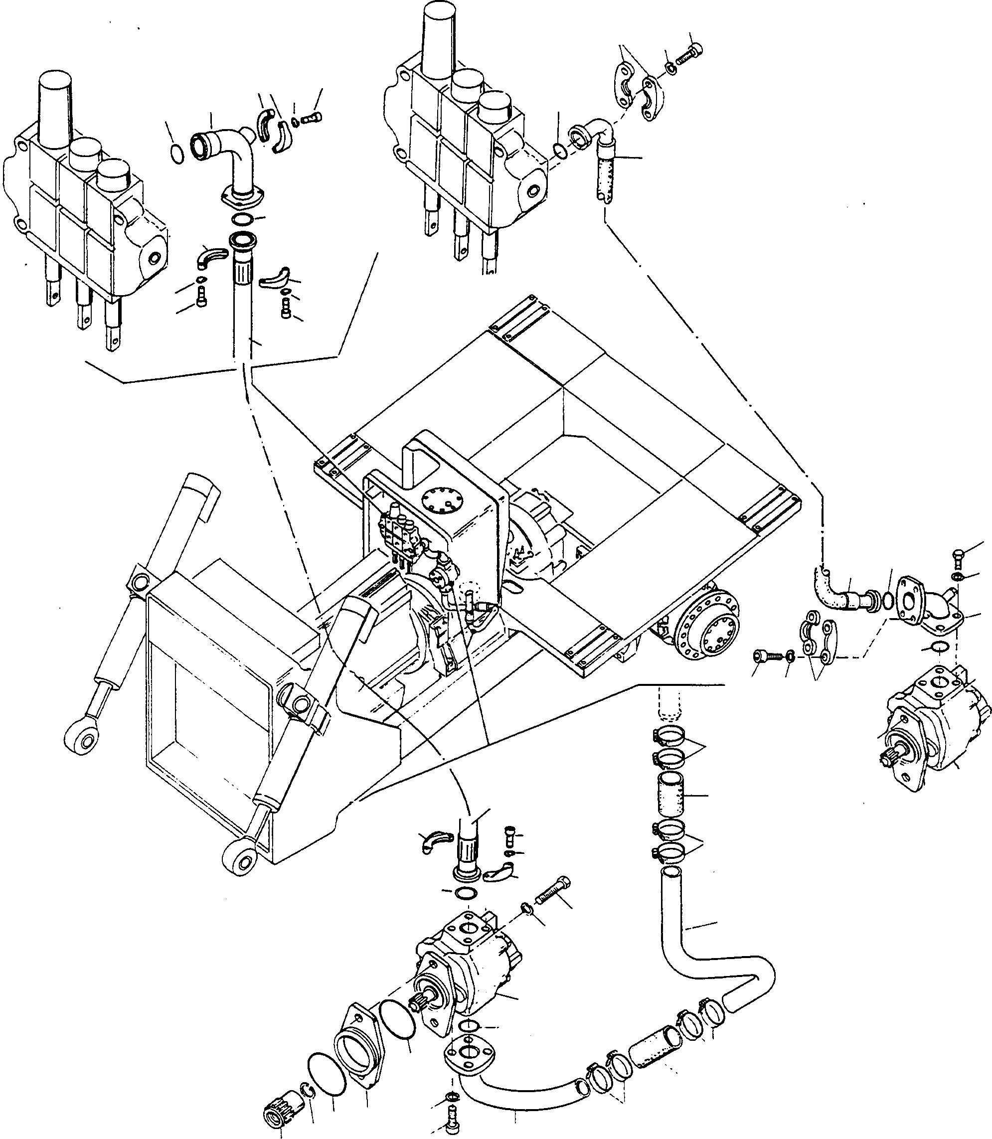 Схема запчастей Komatsu D570E - ГИДР. НАСОС., ТРУБЫS ГИДРАВЛИКА