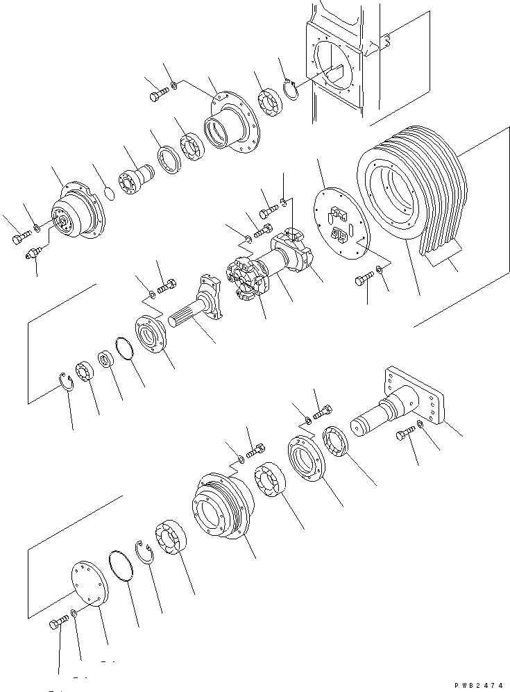 Схема запчастей Komatsu D575A-2 - ВЕНТИЛЯТОР ОХЛАЖДЕНИЯ (/) (SUPER DOZER)(№-) СИСТЕМА ОХЛАЖДЕНИЯ