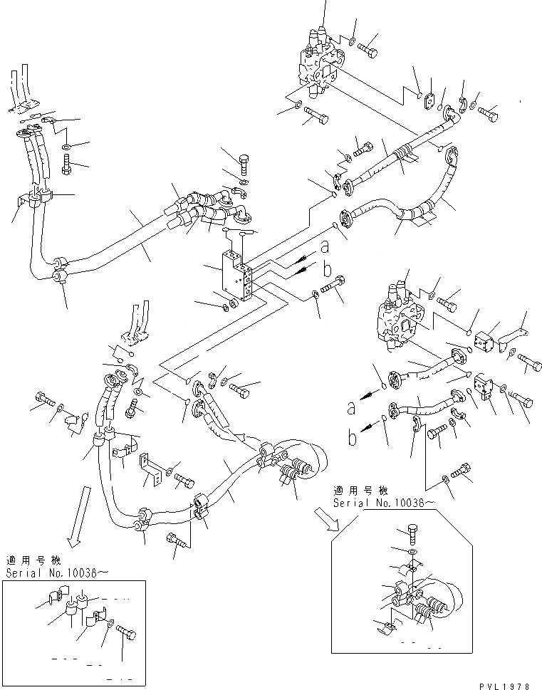 Схема запчастей Komatsu D575A-2 - ГИДРОЛИНИЯ (ПОДЪЕМ. ОТВАЛА ЛИНИЯ) (/) (SUPER DOZER)(№-) ГИДРАВЛИКА