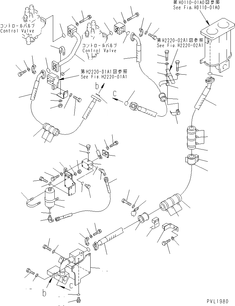 Схема запчастей Komatsu D575A-2 - ГИДРОЛИНИЯ (РЫХЛИТЕЛЬ ЛИНИЯ) (/) (SUPER DOZER)(№8-) ГИДРАВЛИКА