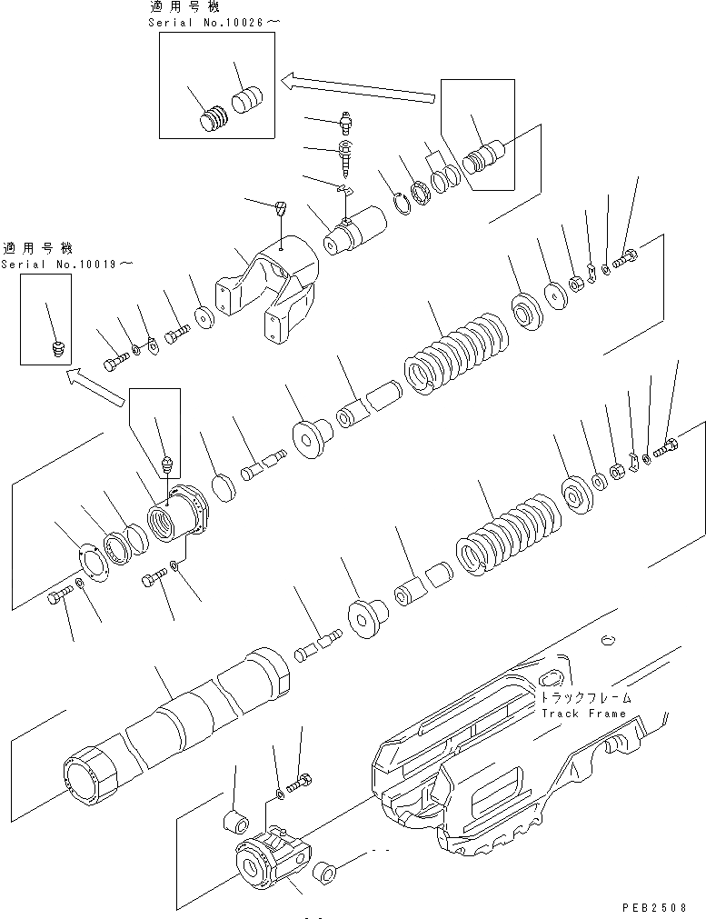 Схема запчастей Komatsu D575A-2 - ПРУЖИНА (SUPER DOZER)(№-) ХОДОВАЯ