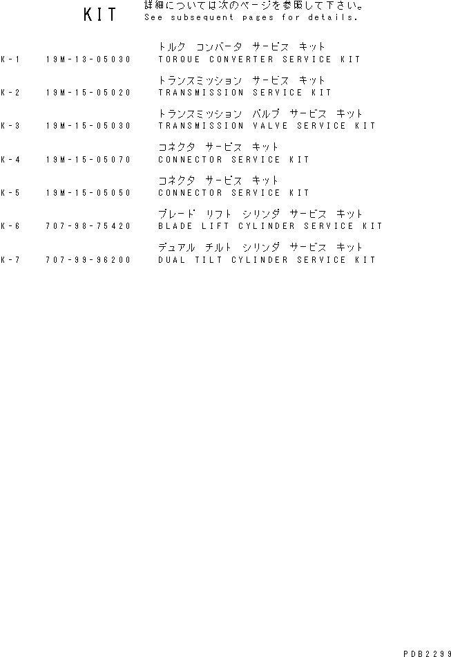 Схема запчастей Komatsu D575A-2 - КОМПЛЕКТ(№-) ОСНОВН. КОМПОНЕНТЫ И РЕМКОМПЛЕКТЫ