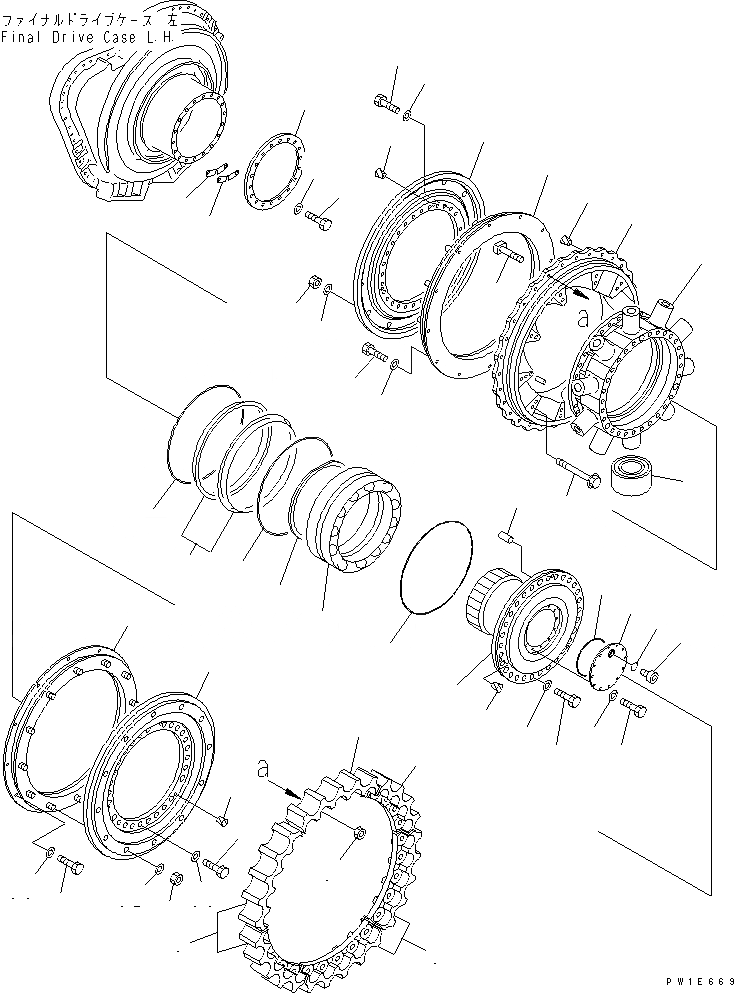 Схема запчастей Komatsu D575A-3 - КОНЕЧНАЯ ПЕРЕДАЧА (/) (ЛЕВ.) (С РЫХЛИТЕЛЕМ) ГТР CONVERTOR¤ ТРАНСМИССИЯ¤ РУЛЕВ. УПРАВЛЕНИЕ И КОНЕЧНАЯ ПЕРЕДАЧА