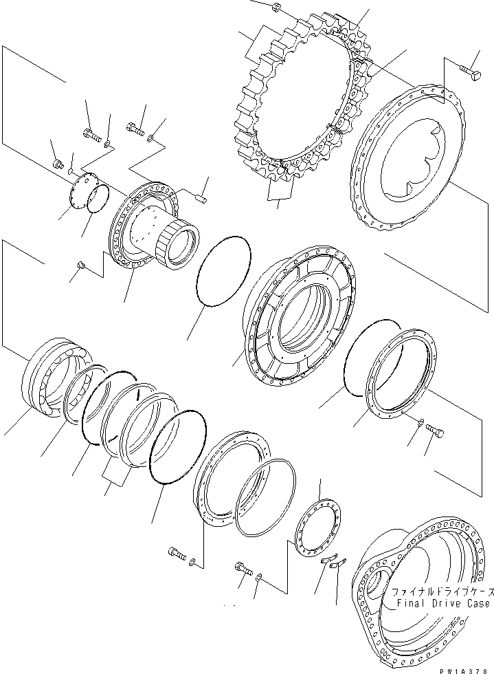 Схема запчастей Komatsu D575A-3 - КОНЕЧНАЯ ПЕРЕДАЧА (/) (ПРАВ.) ГТР CONVERTOR¤ ТРАНСМИССИЯ¤ РУЛЕВ. УПРАВЛЕНИЕ И КОНЕЧНАЯ ПЕРЕДАЧА
