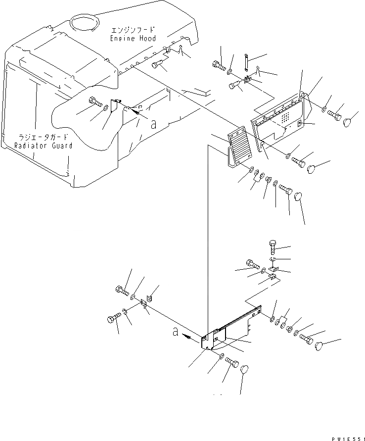 Схема запчастей Komatsu D575A-3 - ПЕРФОРИРОВАНН. БОКОВ. КРЫШКА ЛЕВ. (С РЫХЛИТЕЛЕМ)(№-) ЧАСТИ КОРПУСА
