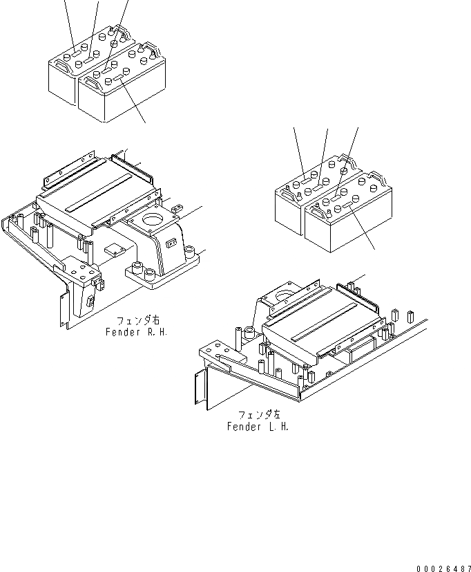 Схема запчастей Komatsu D575A-3 - АККУМУЛЯТОР ПЛАСТИНА (АНГЛ.) (ДЛЯ США И PUERTO RICO) МАРКИРОВКА