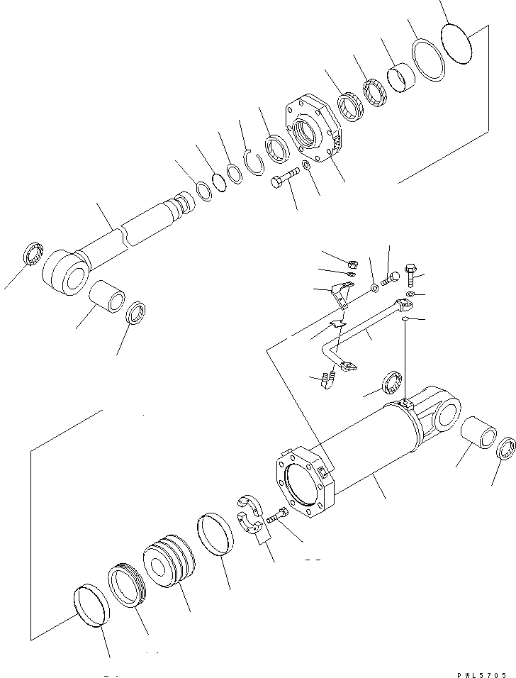 Схема запчастей Komatsu D575A-3 - РЫХЛИТЕЛЬ ЦИЛИНДР ПЕРЕКОСА(№-) ОСНОВН. КОМПОНЕНТЫ И РЕМКОМПЛЕКТЫ