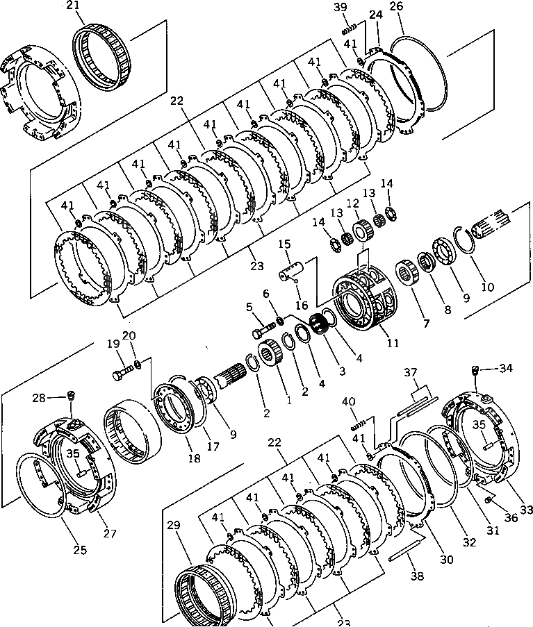 Схема запчастей Komatsu D575A-2 - ТРАНСМИССИЯ (/)¤ ПЕРЕД. И 3 МУФТА ГТР CONVERTOR¤ ТРАНСМИССИЯ¤ РУЛЕВ. УПРАВЛЕНИЕ И КОНЕЧНАЯ ПЕРЕДАЧА