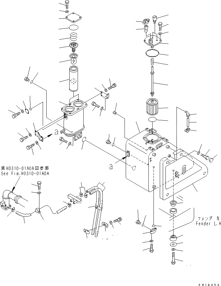 Схема запчастей Komatsu D575A-2 - ГИДР. БАК.(№-) ГИДРАВЛИКА