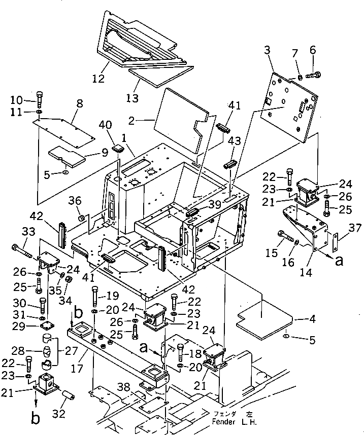 Схема запчастей Komatsu D575A-2 - ОСНОВН. КОНСТРУКЦИЯ КАБИНА ОПЕРАТОРА И СИСТЕМА УПРАВЛЕНИЯ