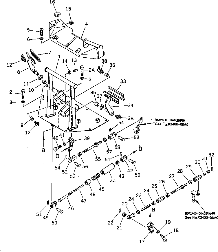 Схема запчастей Komatsu D575A-2 - ПЕДАЛЬ ЗАМЕДЛИТЕЛЯ ОБОРОТОВ И ПЕДАЛЬ ТОРМОЗА КАБИНА ОПЕРАТОРА И СИСТЕМА УПРАВЛЕНИЯ