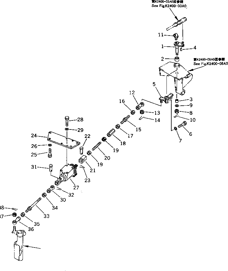Схема запчастей Komatsu D575A-2 - МЕХАНИЗМ УПРАВЛ-Я ПОДАЧЕЙ ТОПЛИВА (/)(№-) КАБИНА ОПЕРАТОРА И СИСТЕМА УПРАВЛЕНИЯ