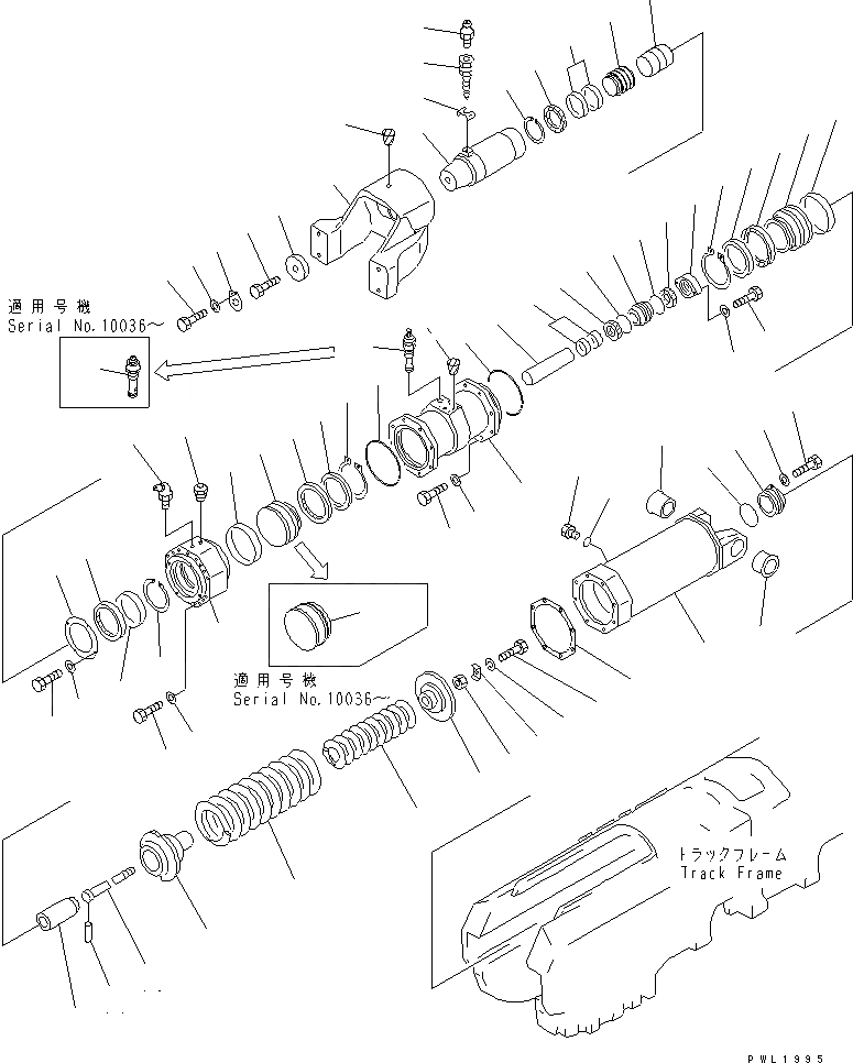 Схема запчастей Komatsu D575A-2 - ПРУЖИНА(№-) ХОДОВАЯ