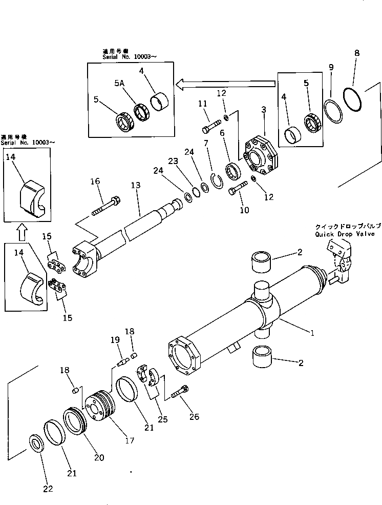 Схема запчастей Komatsu D575A-2 - ЦИЛИНДР ПОДЪЕМА ОТВАЛА (/) ОСНОВН. КОМПОНЕНТЫ И РЕМКОМПЛЕКТЫ