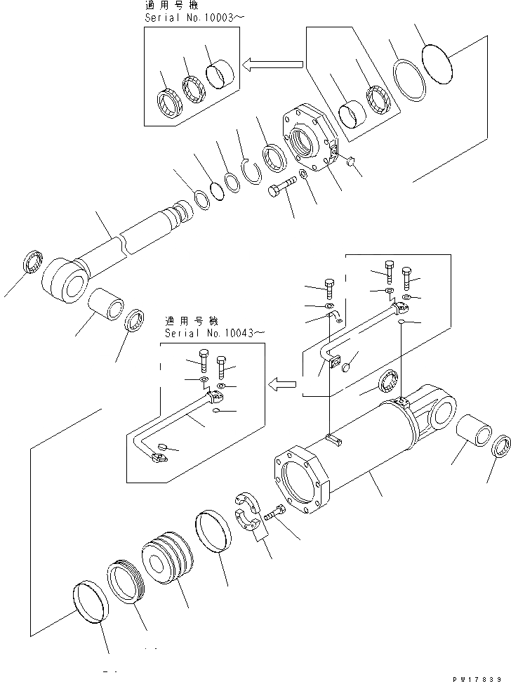 Схема запчастей Komatsu D575A-2 - РЫХЛИТЕЛЬ ЦИЛИНДР ПЕРЕКОСА ОСНОВН. КОМПОНЕНТЫ И РЕМКОМПЛЕКТЫ