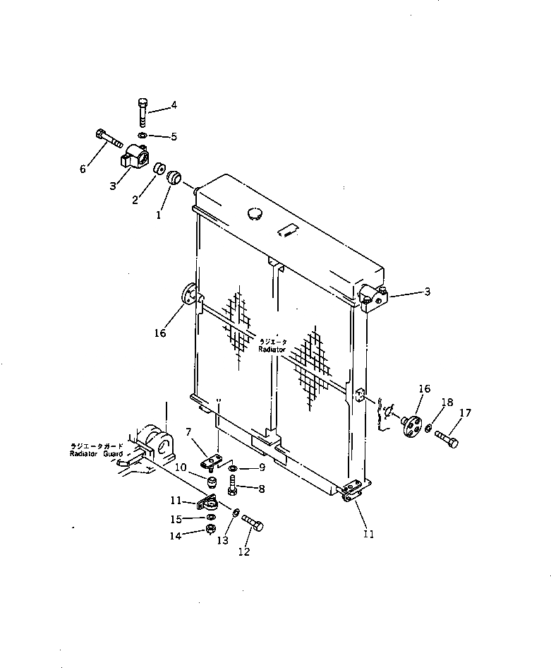 Схема запчастей Komatsu D575A-2 - КРЕПЛЕНИЕ РАДИАТОРА(№-) СИСТЕМА ОХЛАЖДЕНИЯ
