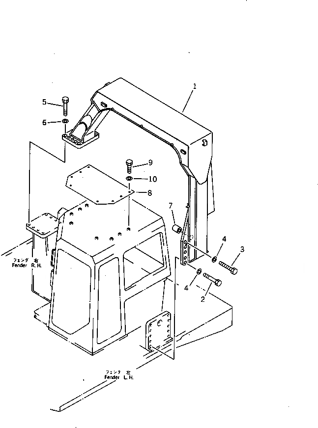 Схема запчастей Komatsu D575A-2 - ROPS ЧАСТИ КОРПУСА КАБИНА ОПЕРАТОРА И СИСТЕМА УПРАВЛЕНИЯ