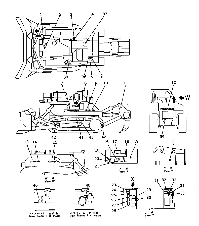 Схема запчастей Komatsu D575A-2 - МАРКИРОВКА (ЯПОН.)(№-) МАРКИРОВКА