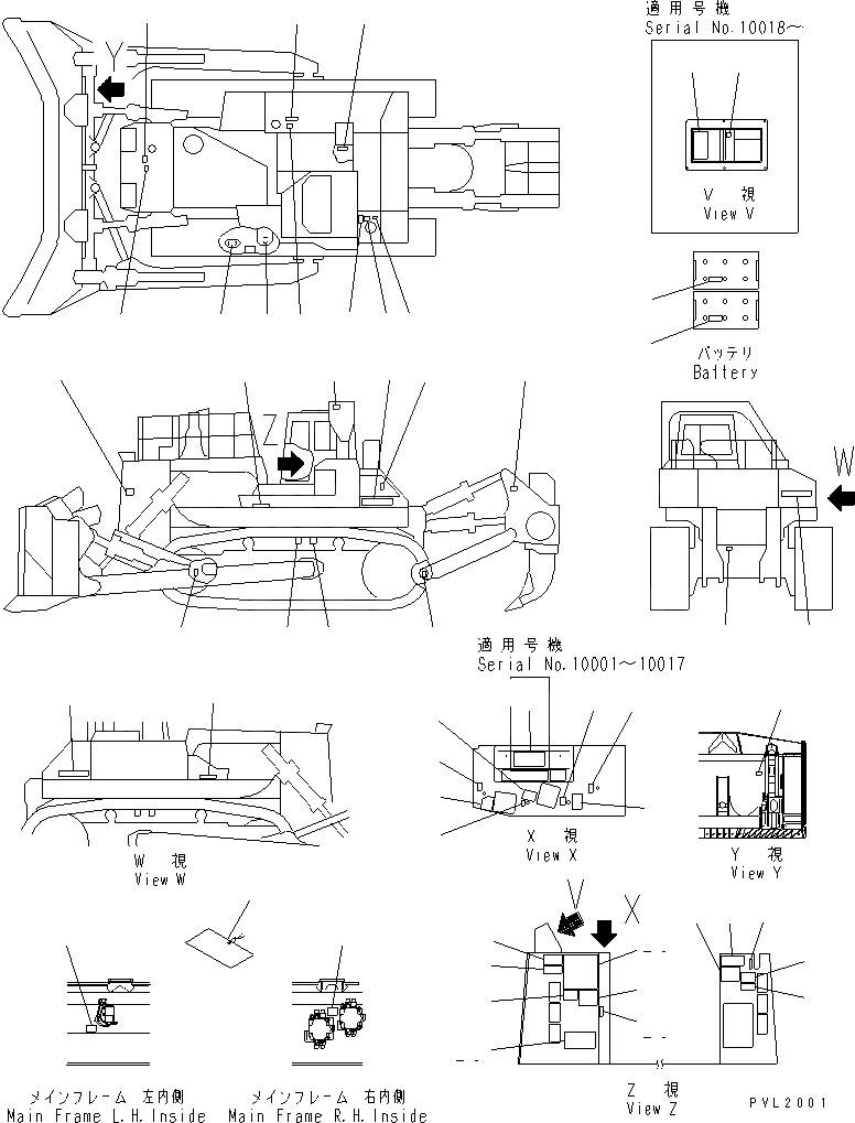 Схема запчастей Komatsu D575A-2 - МАРКИРОВКА (ЯПОН.)(№-) МАРКИРОВКА