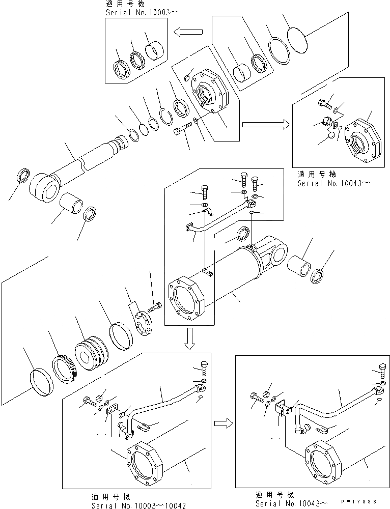 Схема запчастей Komatsu D575A-2 - РЫХЛИТЕЛЬ ГИДРОЦИЛИНДР ПОДЪЕМА ОСНОВН. КОМПОНЕНТЫ И РЕМКОМПЛЕКТЫ