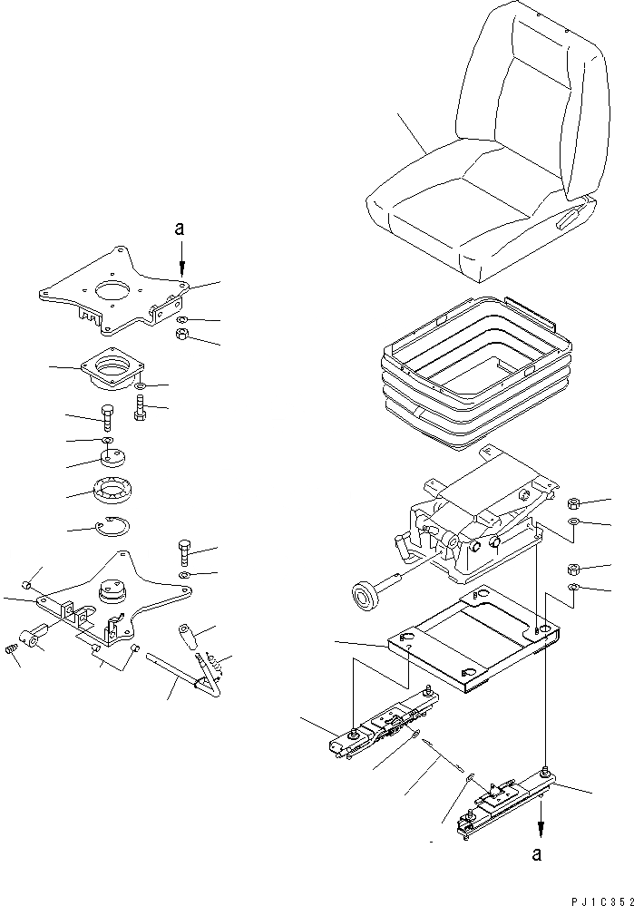 Схема запчастей Komatsu D575A-3 - СИДЕНЬЕ ОПЕРАТОРА (СИДЕНЬЕ КОЖ.ЗАМ.)(№-) КАБИНА ОПЕРАТОРА И СИСТЕМА УПРАВЛЕНИЯ