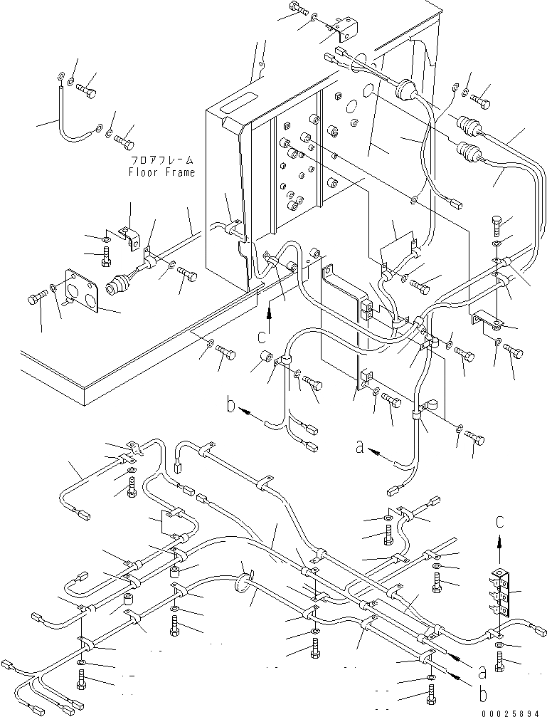 Схема запчастей Komatsu D575A-3 - ПРОВОДКА (НИЖН. ПОЛ) (ДЛЯ SUPER DOZER)(№-) КАБИНА ОПЕРАТОРА И СИСТЕМА УПРАВЛЕНИЯ