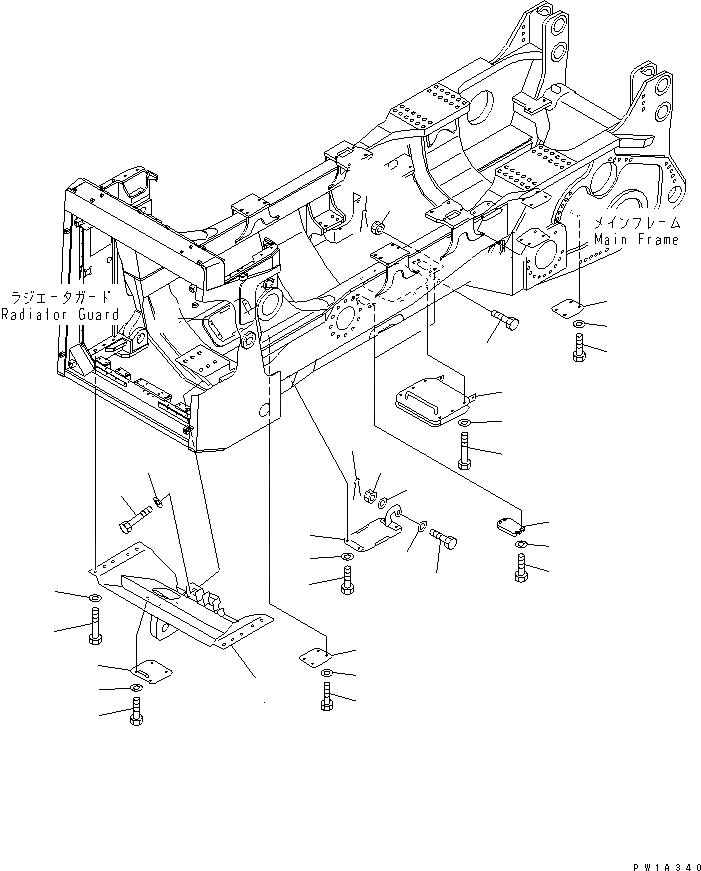 Схема запчастей Komatsu D575A-3 - НИЖН. ЗАЩИТА ЧАСТИ КОРПУСА