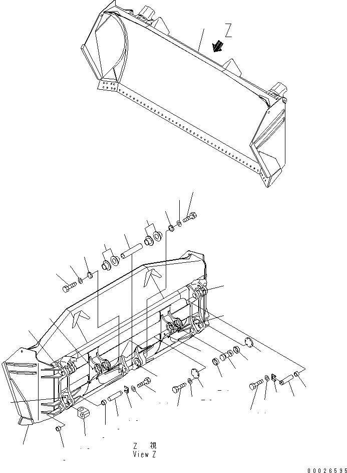 Схема запчастей Komatsu D575A-3 - ПРЯМ. ОТВАЛ ОТВАЛ (/) РАБОЧЕЕ ОБОРУДОВАНИЕ