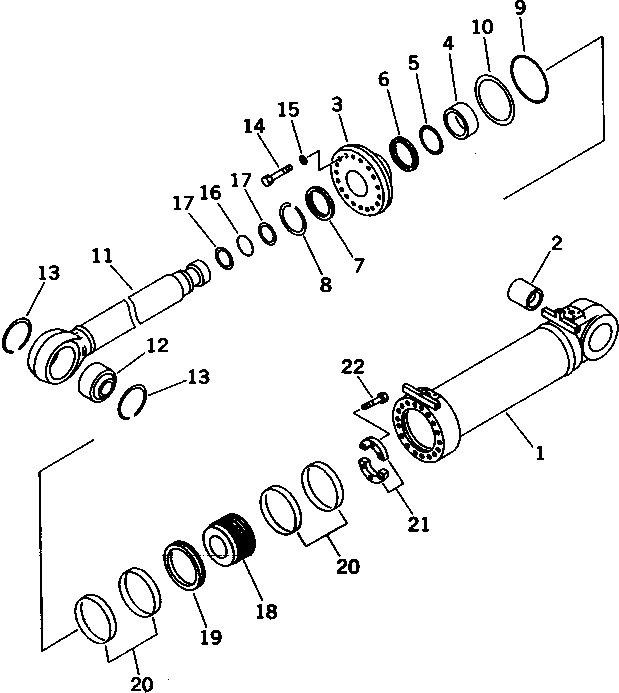 Схема запчастей Komatsu D575A-3 - ДВОЙН. ЦИЛИНДР ПЕРЕКОСА (ДЛЯ SUPER DOZER) ОСНОВН. КОМПОНЕНТЫ И РЕМКОМПЛЕКТЫ