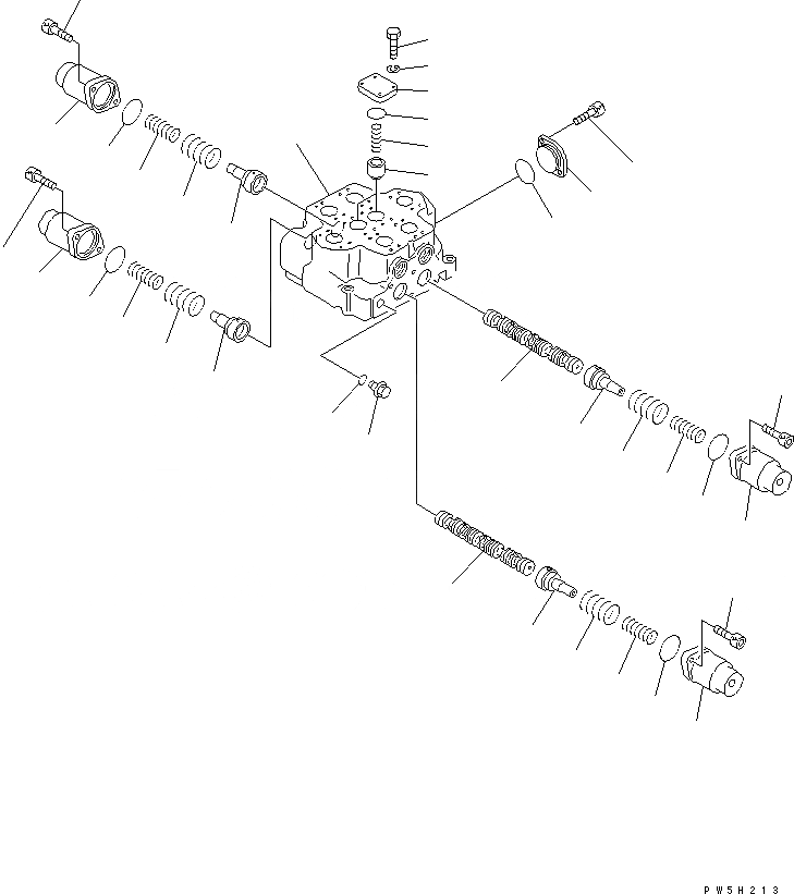 Схема запчастей Komatsu D575A-3 - УПРАВЛЯЮЩ. КЛАПАН (/) ОСНОВН. КОМПОНЕНТЫ И РЕМКОМПЛЕКТЫ