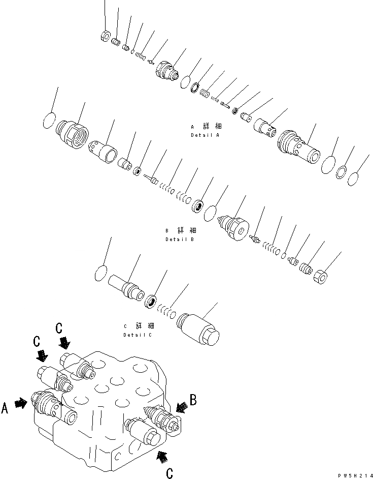 Схема запчастей Komatsu D575A-3 - УПРАВЛЯЮЩ. КЛАПАН (/) ОСНОВН. КОМПОНЕНТЫ И РЕМКОМПЛЕКТЫ