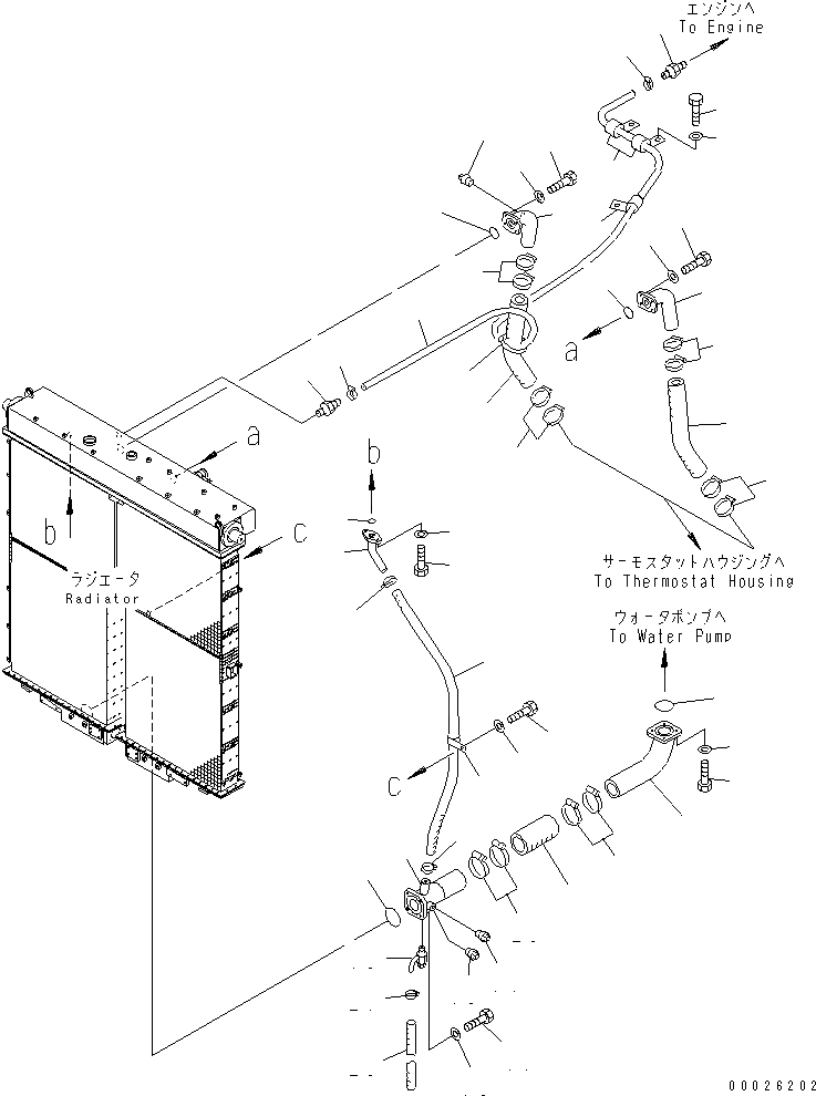 Схема запчастей Komatsu D575A-3-M - СИСТЕМА ТРУБ РАДИАТОРА СИСТЕМА ОХЛАЖДЕНИЯ