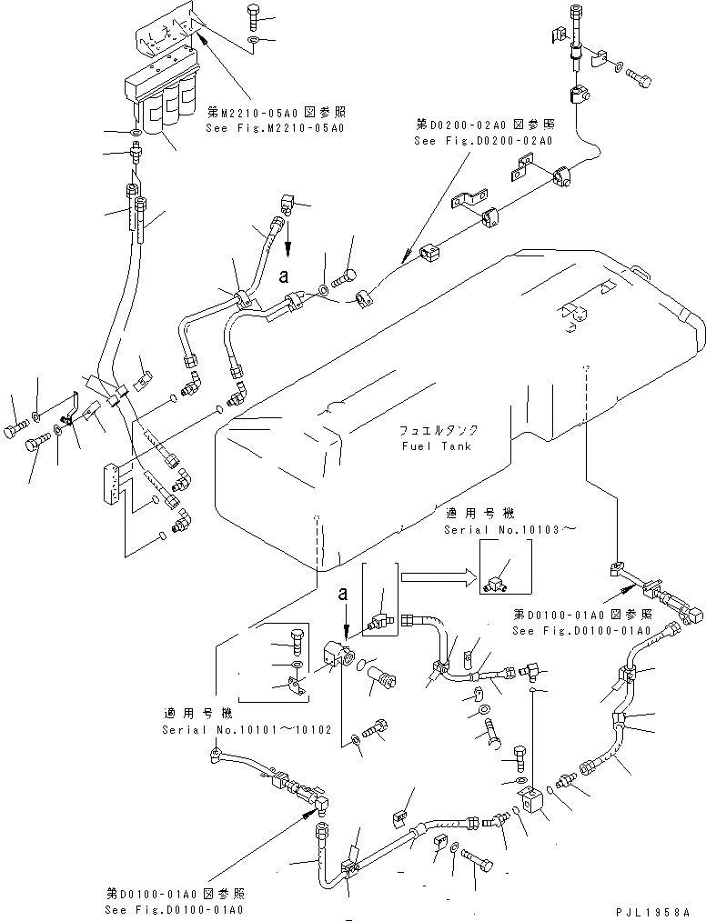 Схема запчастей Komatsu D575A-3-M - ТОПЛИВОПРОВОД.(№-) ТОПЛИВН. БАК. AND КОМПОНЕНТЫ