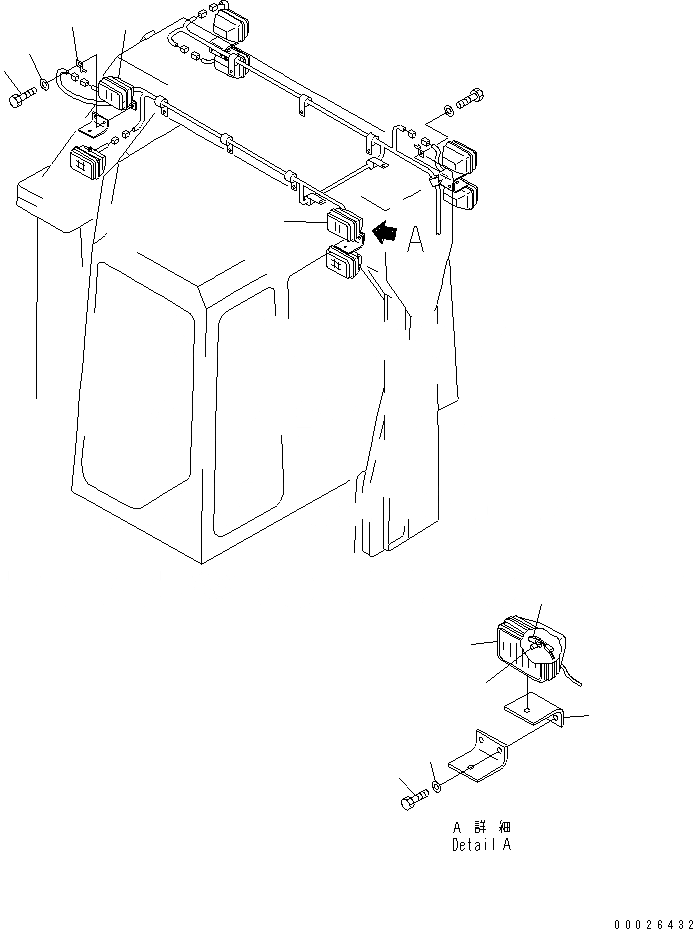 Схема запчастей Komatsu D575A-3-M - РАБОЧ. ОСВЕЩЕНИЕ (ПЕРЕДН.) (ДОПОЛН.) ЭЛЕКТРИКА