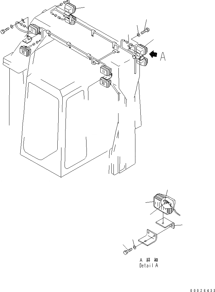 Схема запчастей Komatsu D575A-3-M - РАБОЧ. ОСВЕЩЕНИЕ (ЗАДН.) (ДОПОЛН.) ЭЛЕКТРИКА
