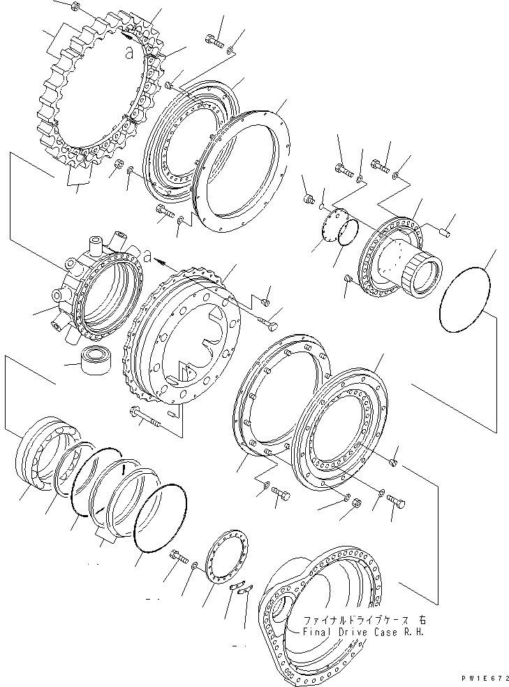 Схема запчастей Komatsu D575A-3-M - КОНЕЧНАЯ ПЕРЕДАЧА (/) (ПРАВ.) (С РЫХЛИТЕЛЕМ)(№-) ГТР CONVERTOR¤ ТРАНСМИССИЯ¤ РУЛЕВ. УПРАВЛЕНИЕ И КОНЕЧНАЯ ПЕРЕДАЧА