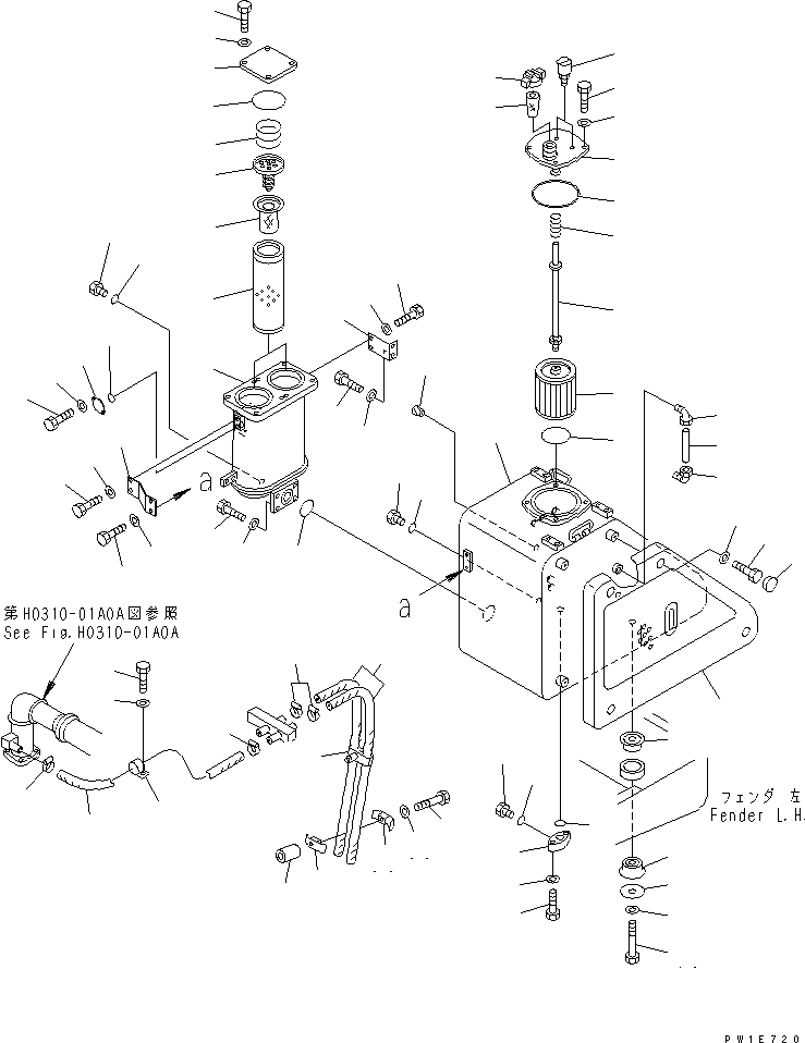 Схема запчастей Komatsu D575A-3-M - ГИДР. БАК. (ДЛЯ РЫХЛИТЕЛЬ)(№-) ГИДРАВЛИКА