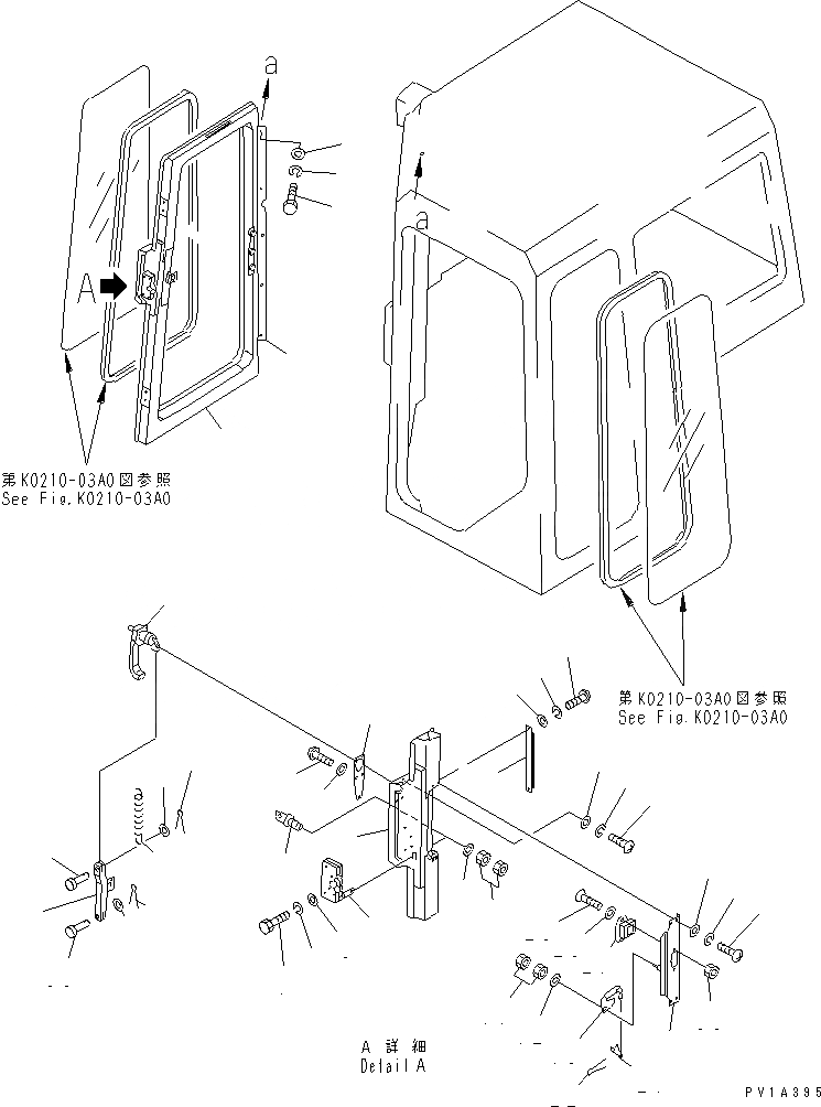 Схема запчастей Komatsu D575A-3-M - СТАЛЬНАЯ КАБИНА (/) (ДВЕРЬ РУКОЯТЬ)(№-) КАБИНА ОПЕРАТОРА И СИСТЕМА УПРАВЛЕНИЯ