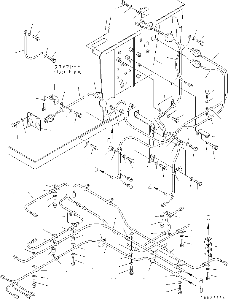 Схема запчастей Komatsu D575A-3-M - НИЖН. ПОЛ ЭЛЕКТРОПРОВОДКА (С РЫХЛИТЕЛЕМ)(№-) КАБИНА ОПЕРАТОРА И СИСТЕМА УПРАВЛЕНИЯ