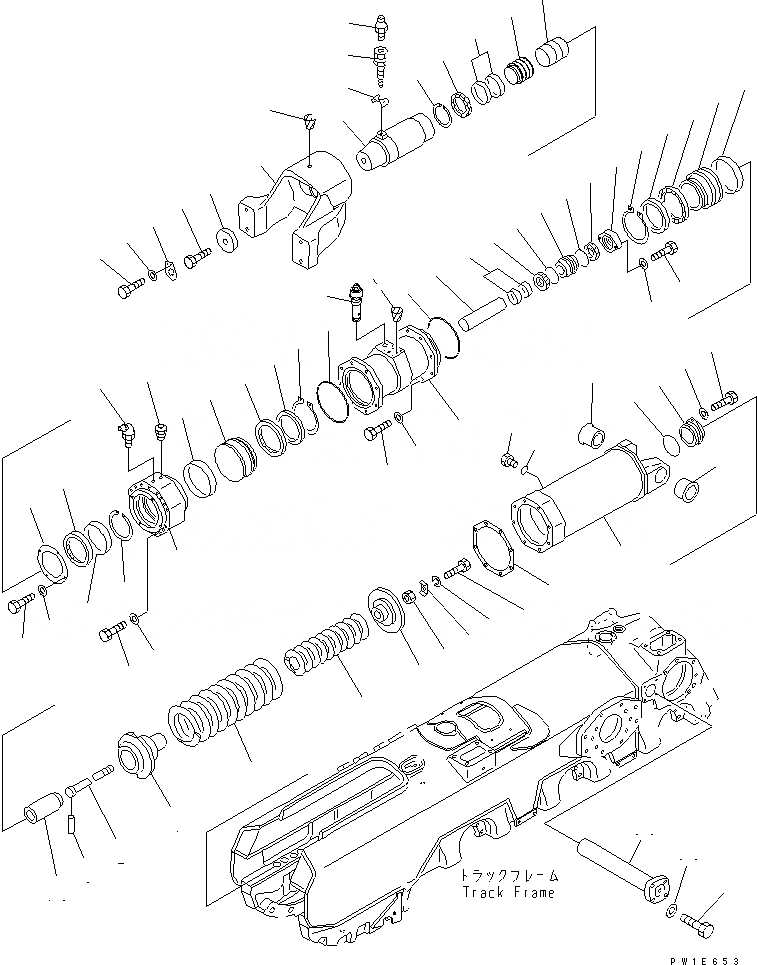 Схема запчастей Komatsu D575A-3-M - ОПОРНЫЙ ЭЛЕМЕНТ ЛЕНИВЦА (С РЫХЛИТЕЛЕМ)(№-) ХОДОВАЯ