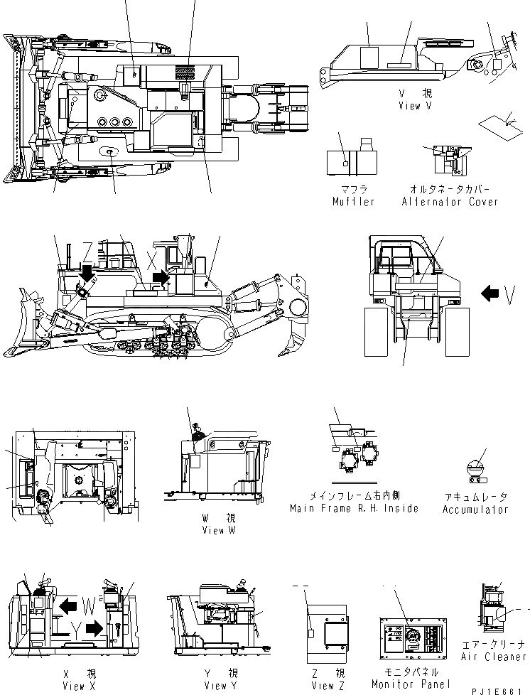 Схема запчастей Komatsu D575A-3-M - МАРКИРОВКА (ДЛЯ РЫХЛИТЕЛЬ)(№-) МАРКИРОВКА